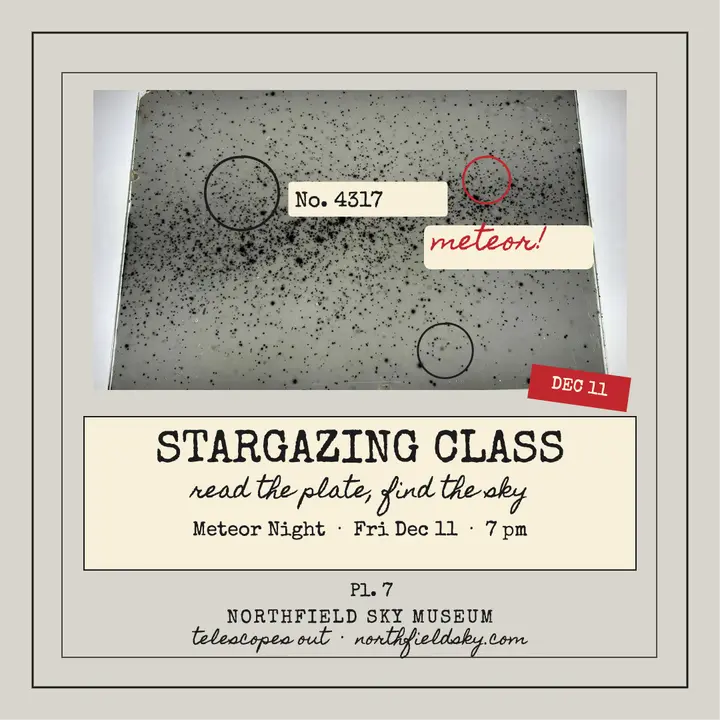 Northfield stargazing class glass plate post template