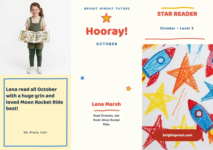 Lena Star Reader crayon certificate template