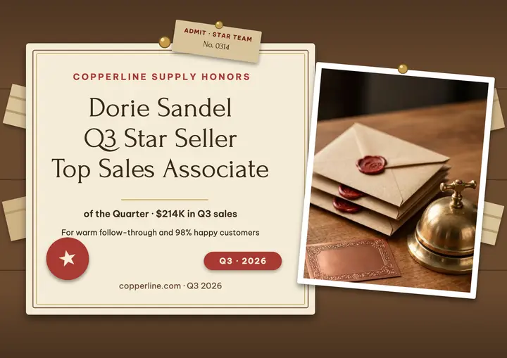 Copperline Star Seller award certificate template