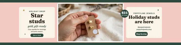 Poppyline holiday star studs banner template