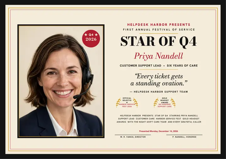 Star support lead festival certificate template