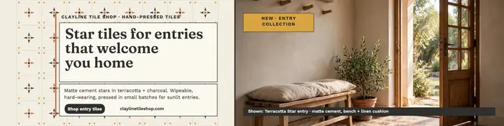 Clayline star tile shop banner template