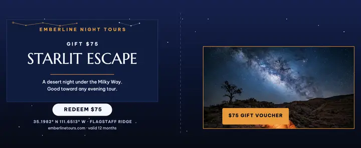 Emberline star tour gift voucher template
