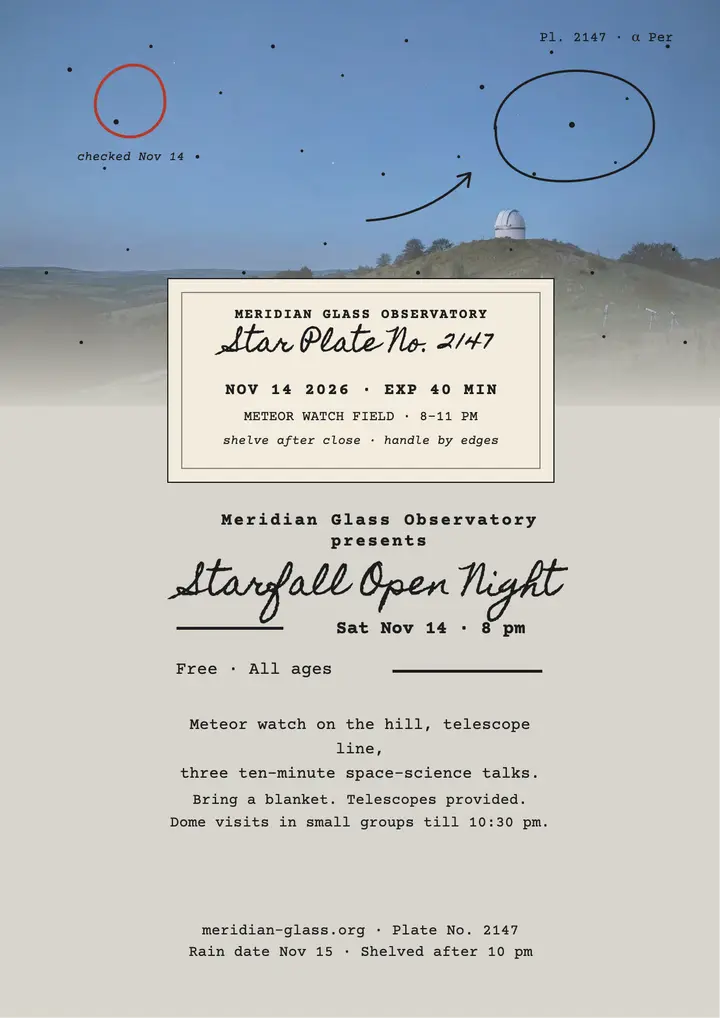 Starfall Open Night observatory flyer template