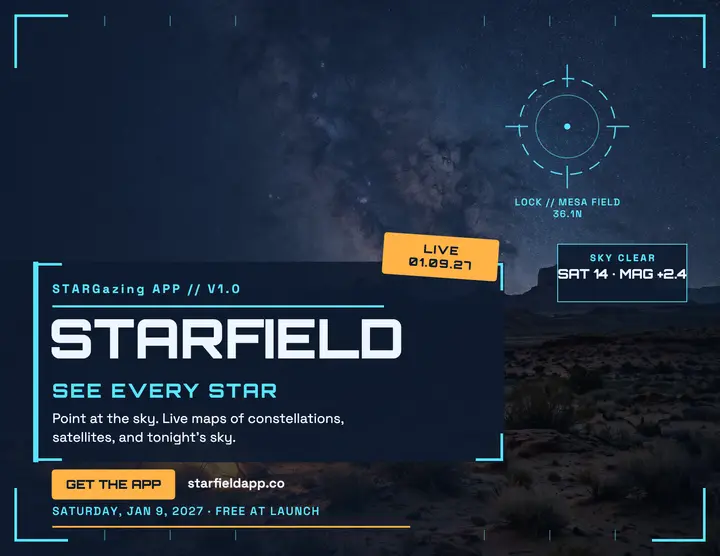 Starfield app launch HUD flyer template