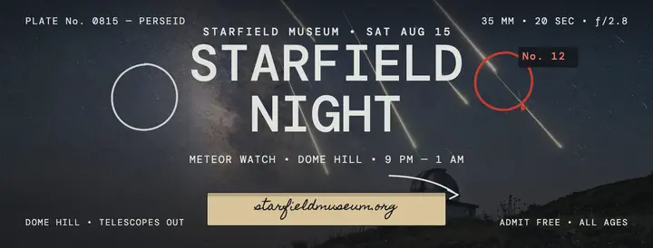 Starfield Museum meteor night cover template