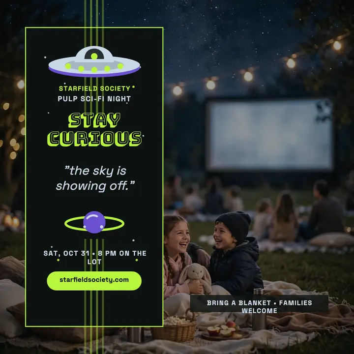 Starfield Society sci-fi movie night quote template