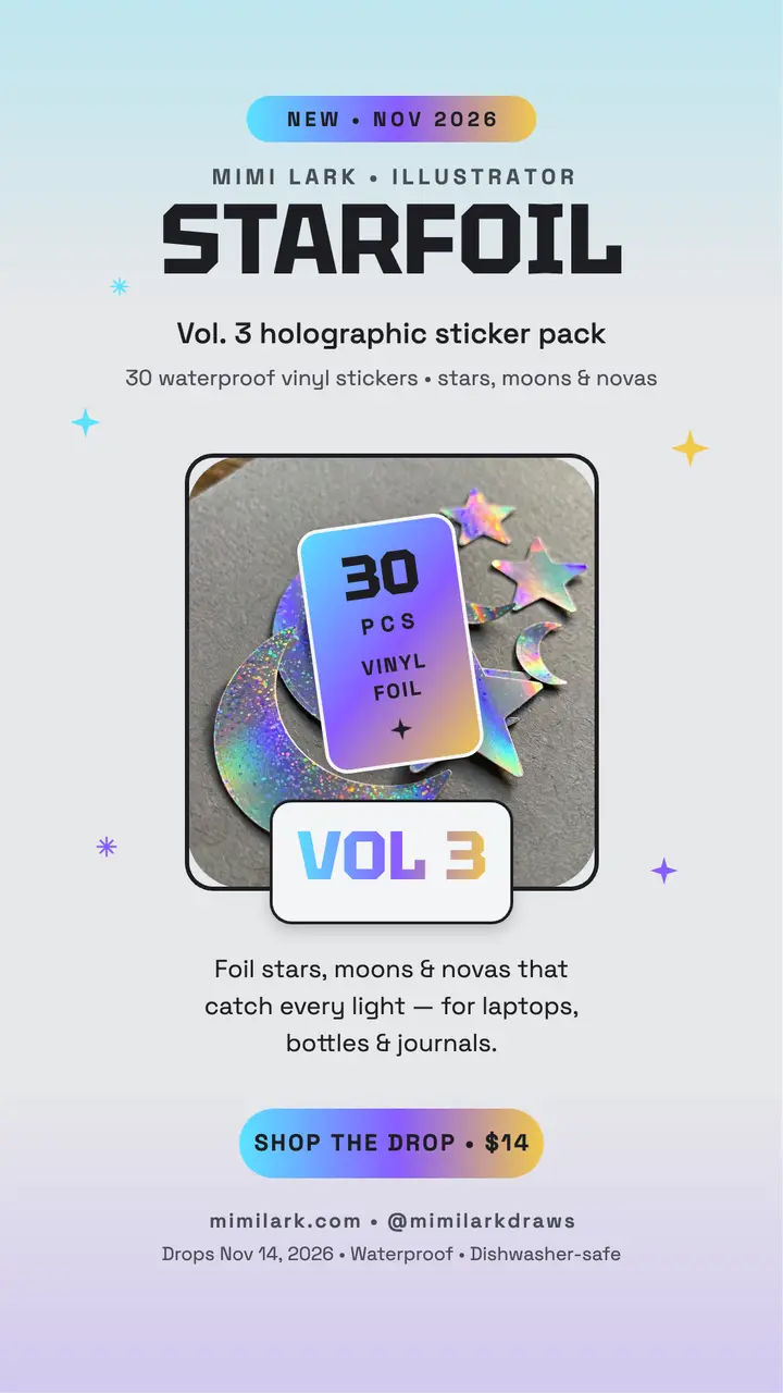 Starfoil holographic sticker drop story template