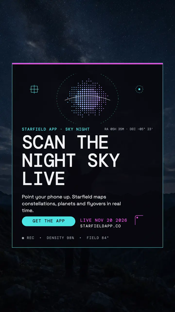 Starfield stargazing app launch story: stargazing app launch story template