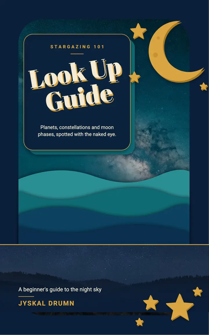 Look Up stargazing guide ebook cover, papercut template