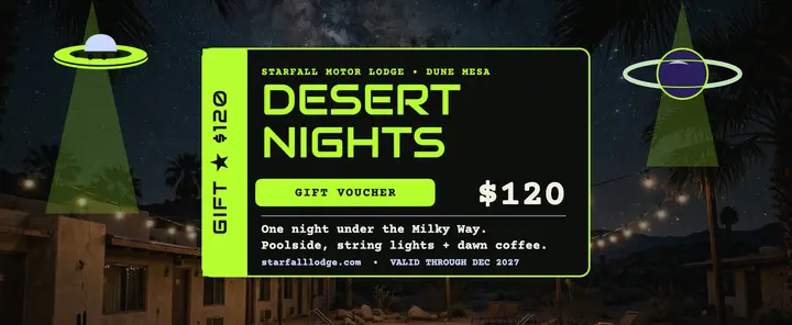 Starfall stargazing motel voucher template