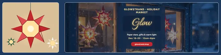 Glowstrand holiday star market banner template