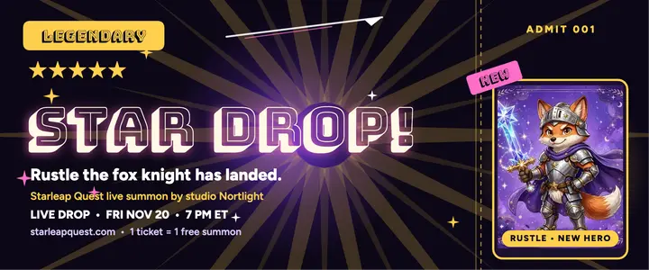 Starleap Quest star drop ticket template