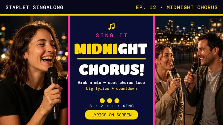 Starlet Singalong midnight chorus thumbnail template
