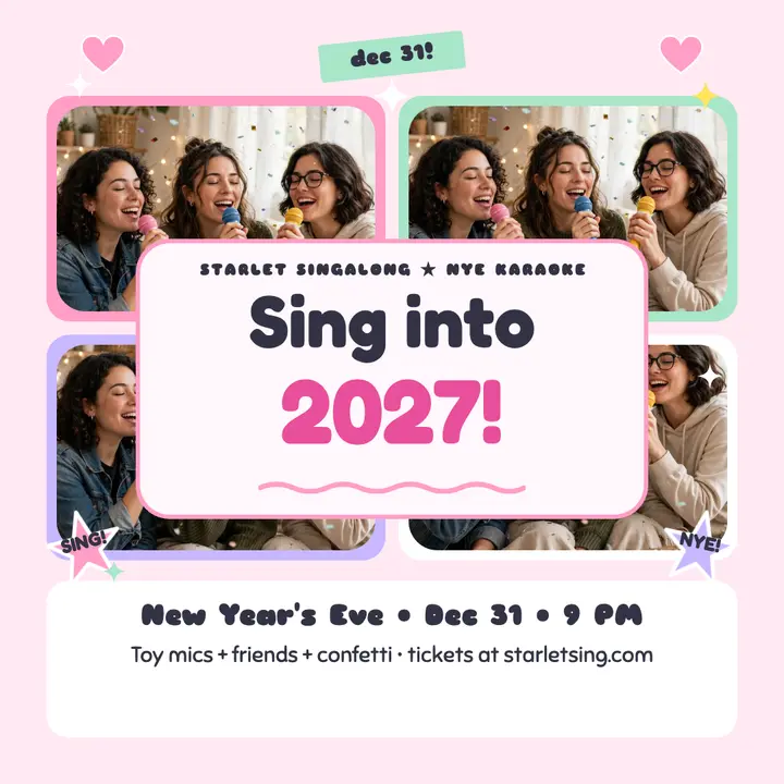 Starlet Singalong NYE karaoke sticker post template