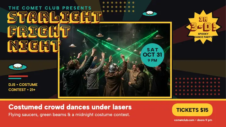 Starlight Fright Night club thumbnail template
