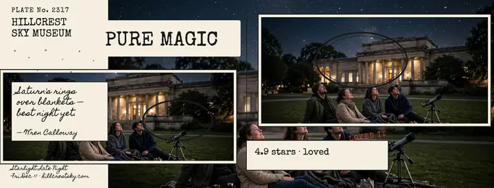 Hillcrest stargazing review cover template
