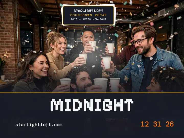 Starlight Loft midnight recap slide template