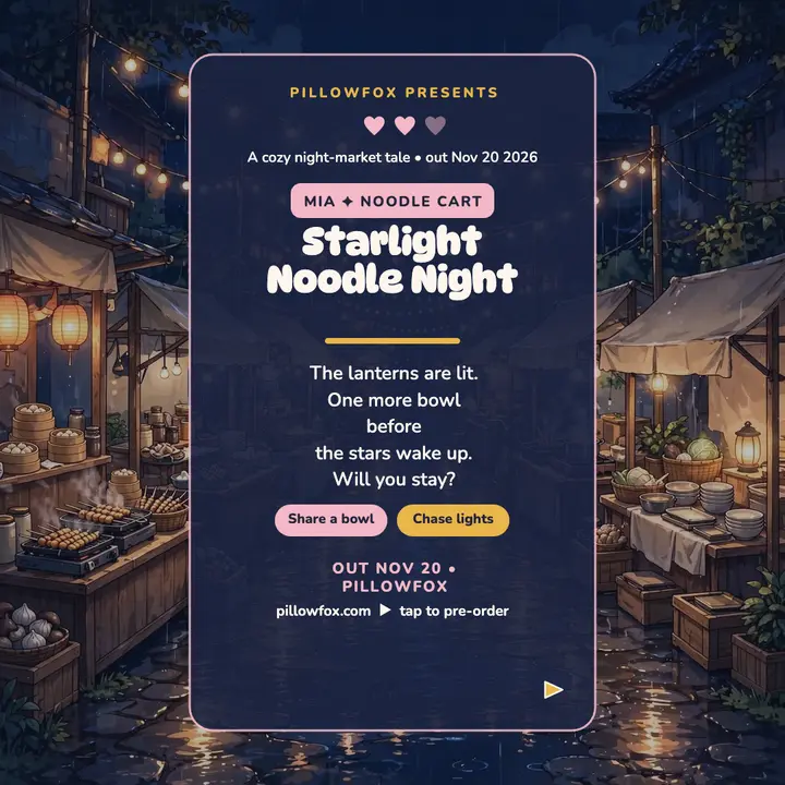 Starlight Noodle Night game launch post template
