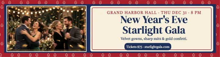 Starlight Gala New Year's Eve paisley billboard template