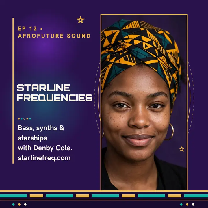Starline Frequencies afrofuturist podcast cover template