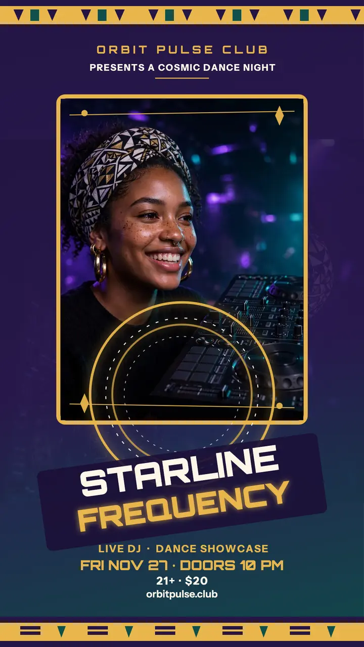 Starline Frequency club night story: club night story template
