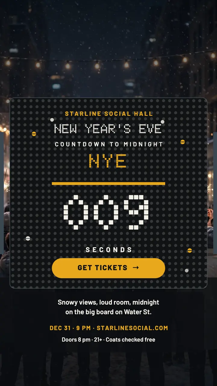 Starline New Year flip-dot countdown story template