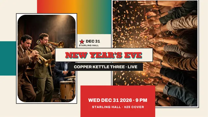 Starling Hall New Year gig thumbnail template