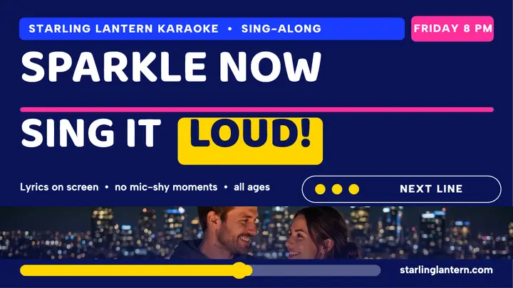Starling Lantern karaoke night thumbnail template