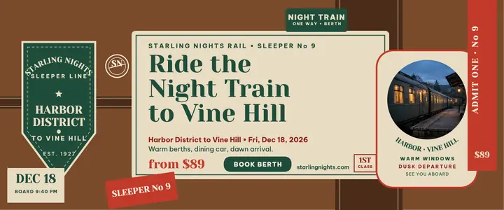 Starling Nights Rail sleeper ticket template
