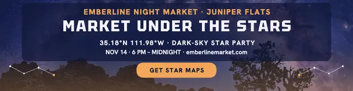 Emberline starlit desert night market billboard template