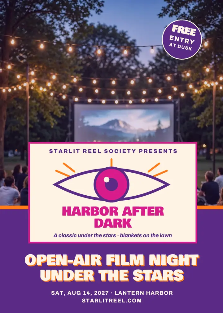 Starlit open-air Cuban film night invite template