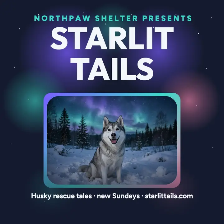 Starlit Tails husky rescue podcast cover template