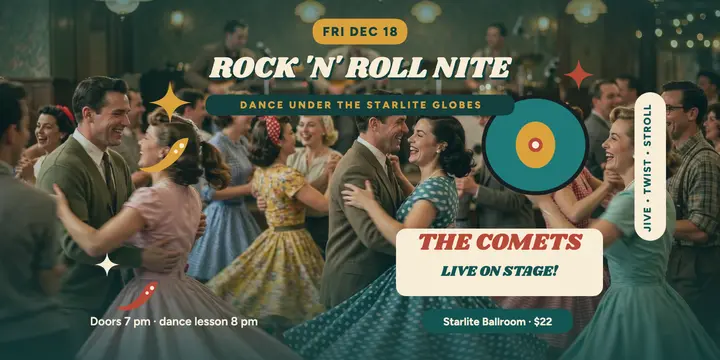 Starlite rock and roll dance night post template