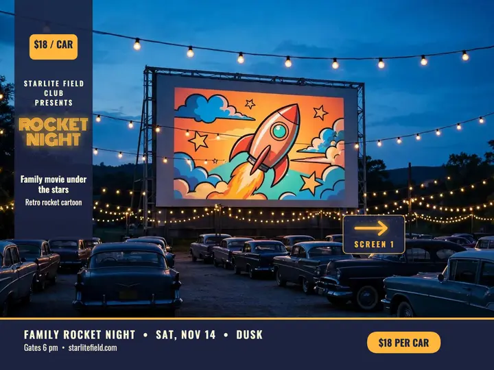 Starlite Field Club rocket night slide template