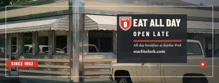 Starlite Fork Diner all-day cover: diner facebook cover template