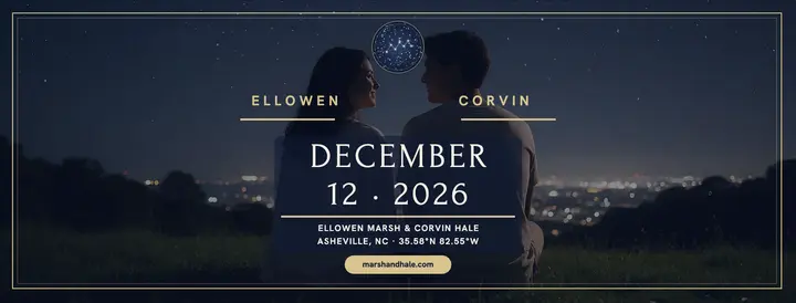Ellowen and Corvin starry save-the-date cover: save-the-date facebook cover template