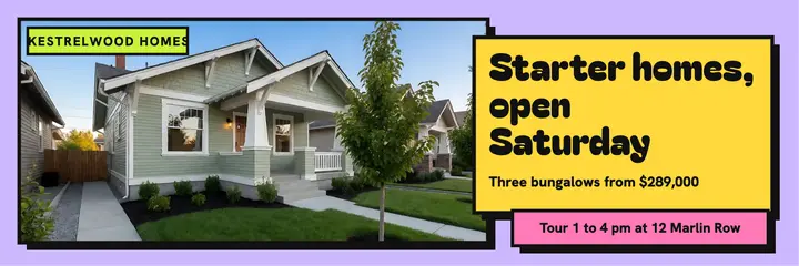 Kestrelwood Homes starter bungalows open house X header template
