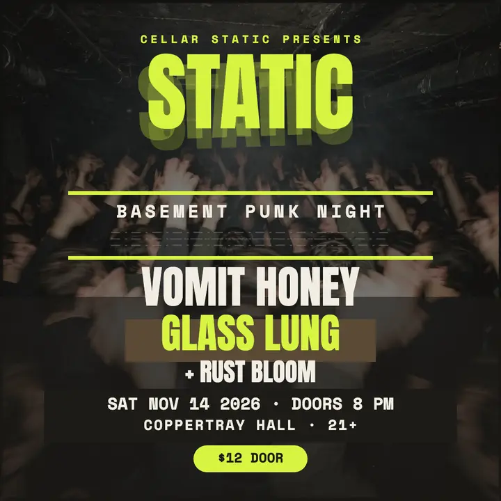 Cellar Static basement punk night poster template