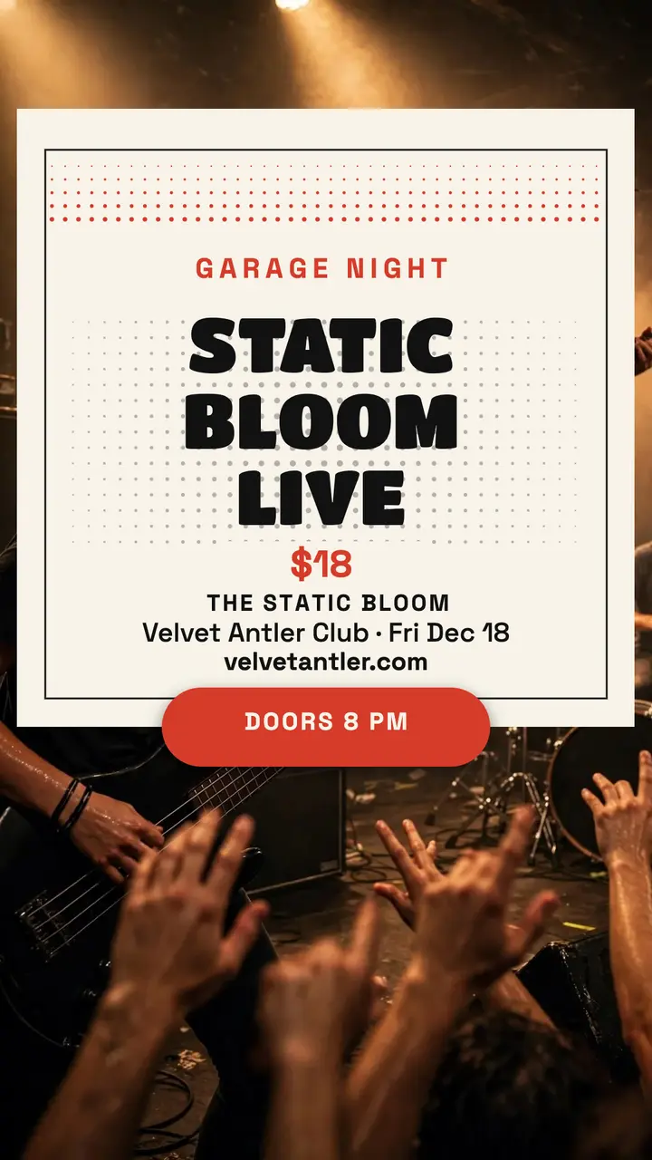 Static Bloom garage night story template