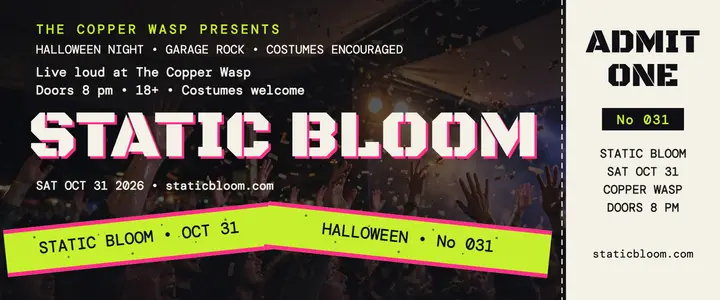 Static Bloom Halloween night ticket template