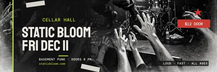 Static Bloom basement punk night header template