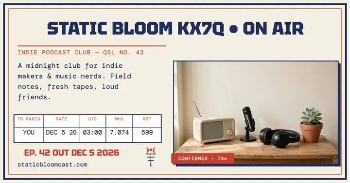 Static Bloom QSL podcast club post template
