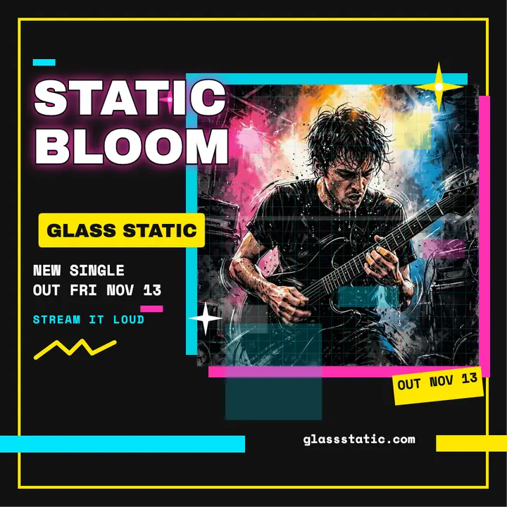 Glass Static Static Bloom fried promo: single drop promo post template