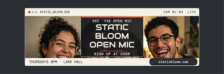 Static Bloom open mic webcam header template