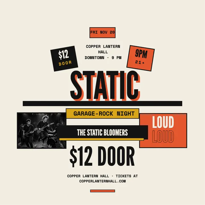 Static Bloomers garage night poster template