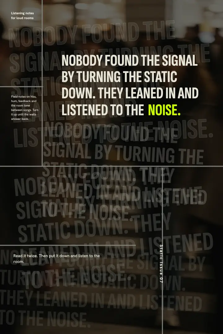 Static issue quote poster, 90s grunge zine template