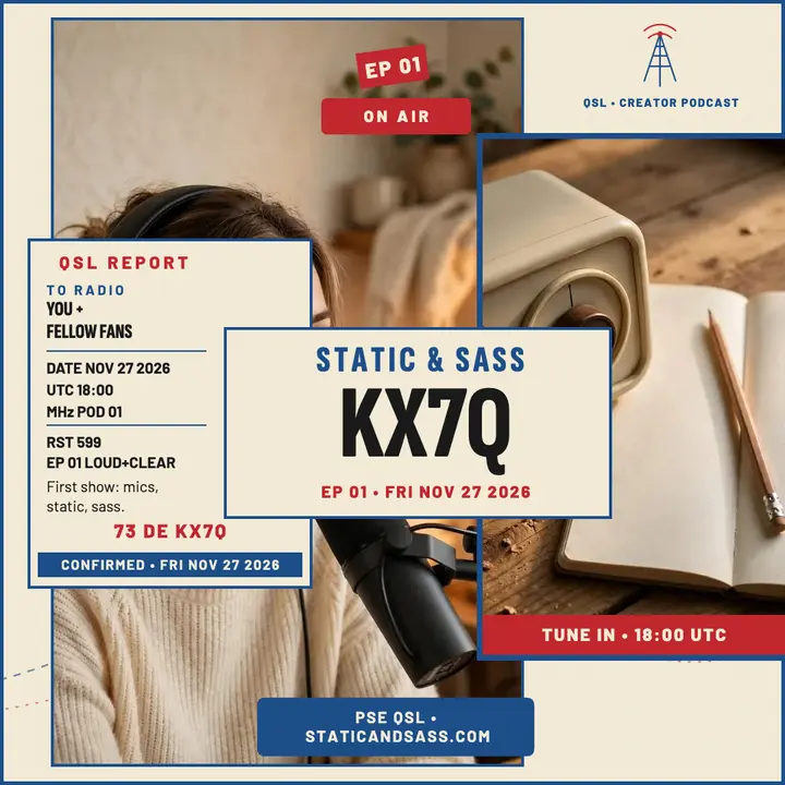 Static and Sass QSL podcast card template