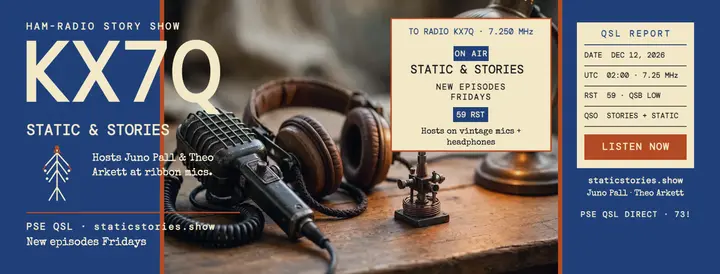 Static and Stories ham radio cover: podcast facebook cover template