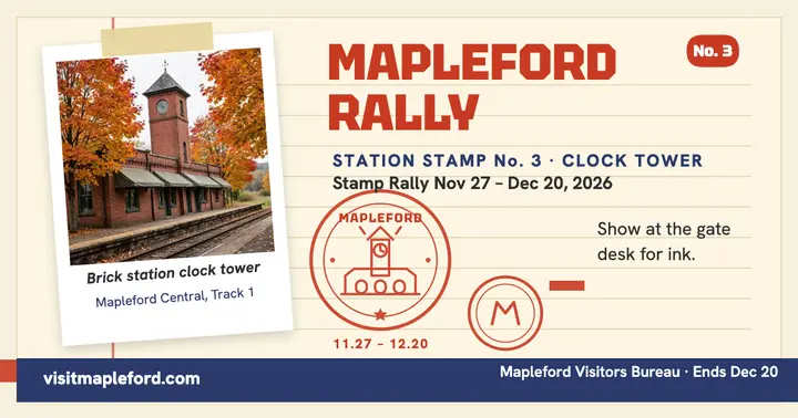 Mapleford station stamp rally post template